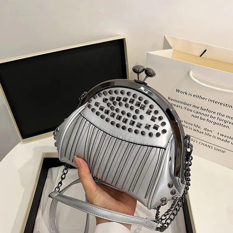 Diamond Rivet Tassel Messenger Bags