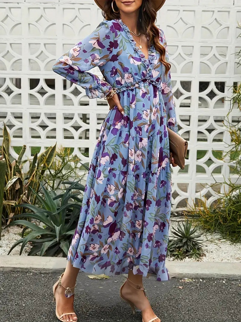 Reena Floral Polyester Maxi Dress