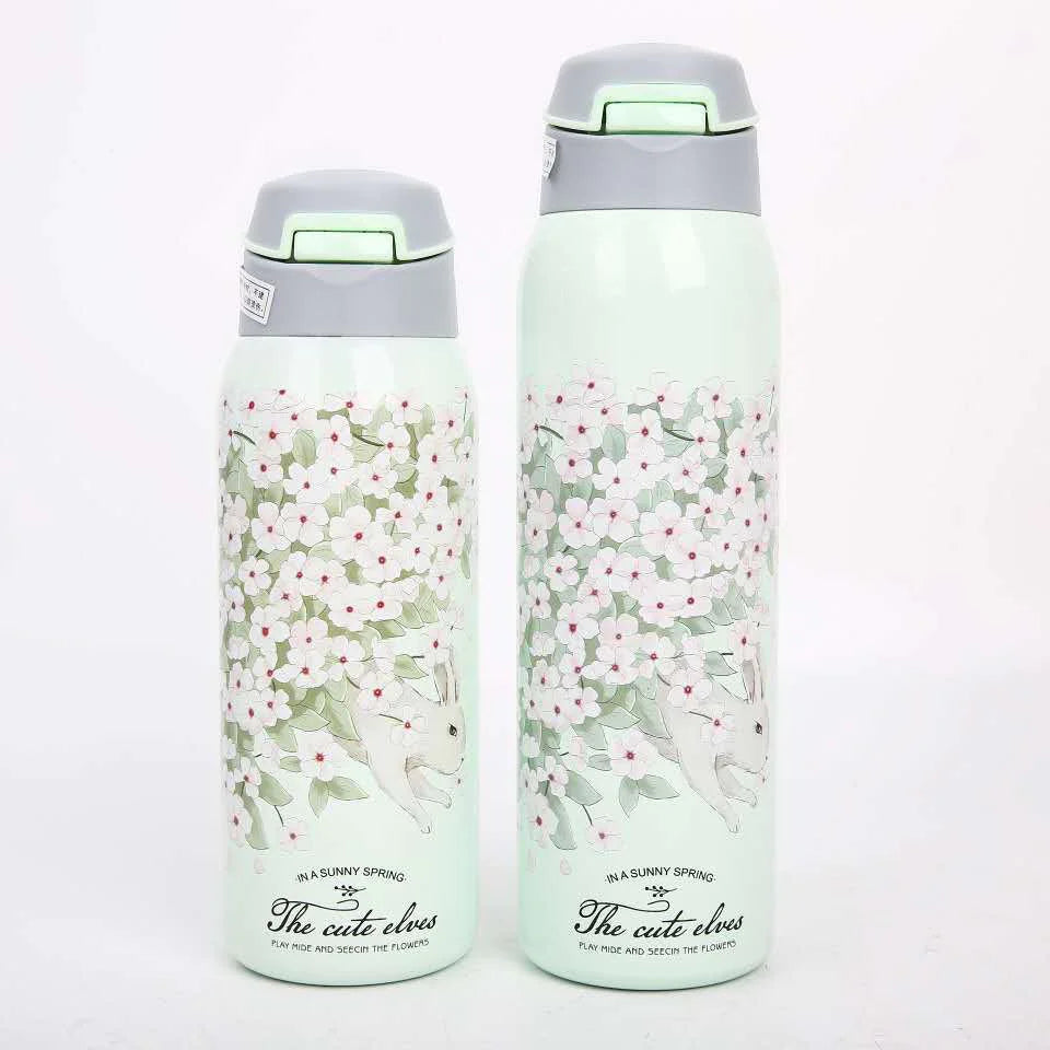 The Cute Elves Straw Water Bottles  (Nuan Qin Cup)