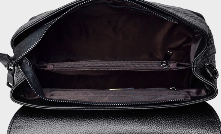 New European Leather Crocodile Crossbody Handbag