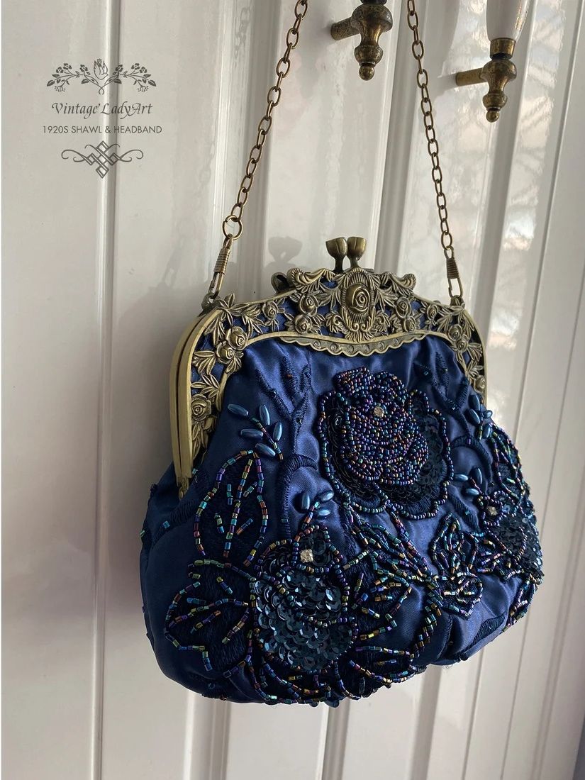Rose Embroidered Sequin Retro Evening Bags
