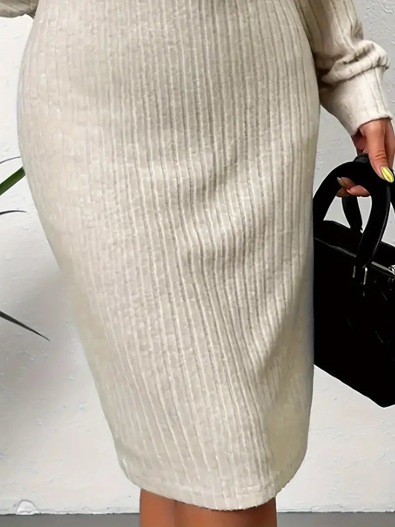 Two Piece Striped Knit Top and Dress Set