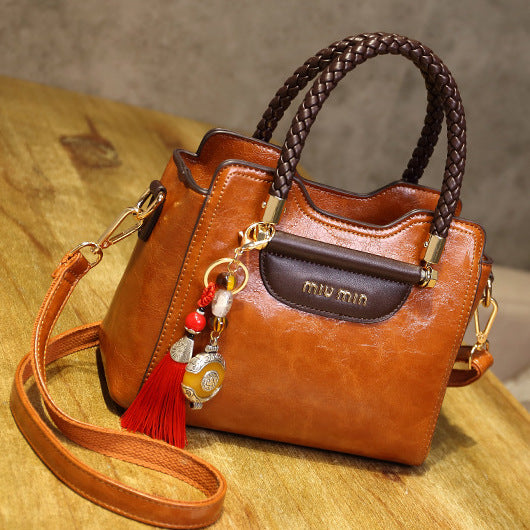 MIU MIN Leather Kelly Handbag