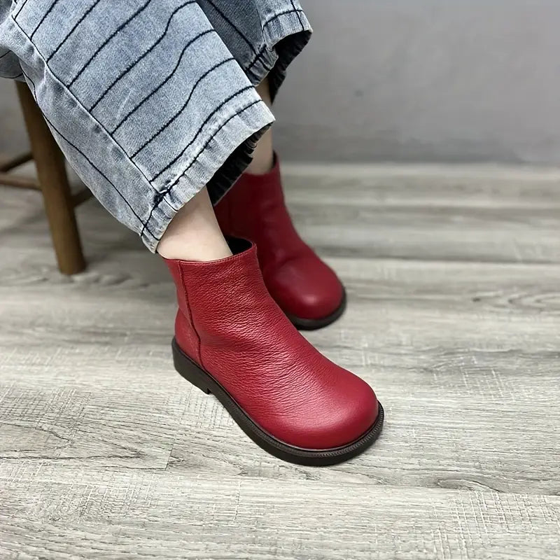 Genuine Leather Chelsea Ankle Boots