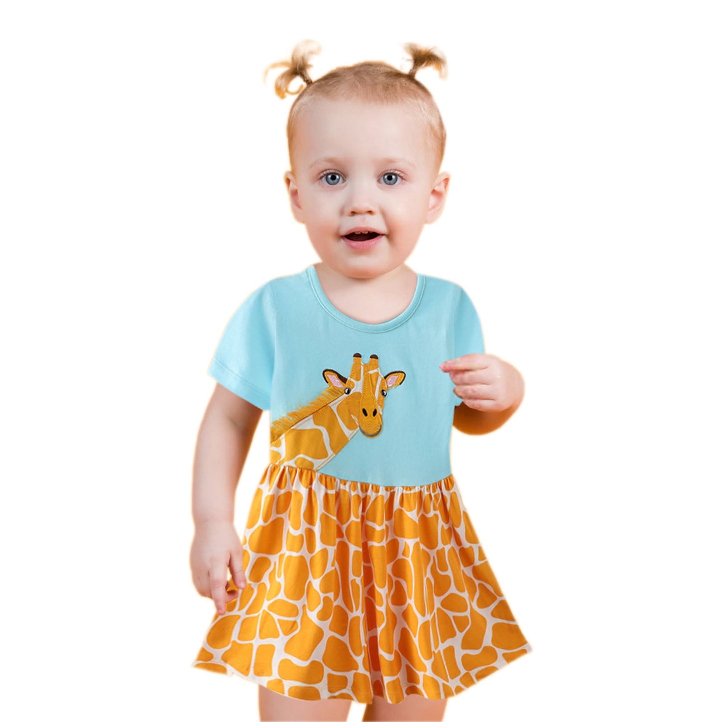 Jumping Meters Giraffe Short Sleeve Dress