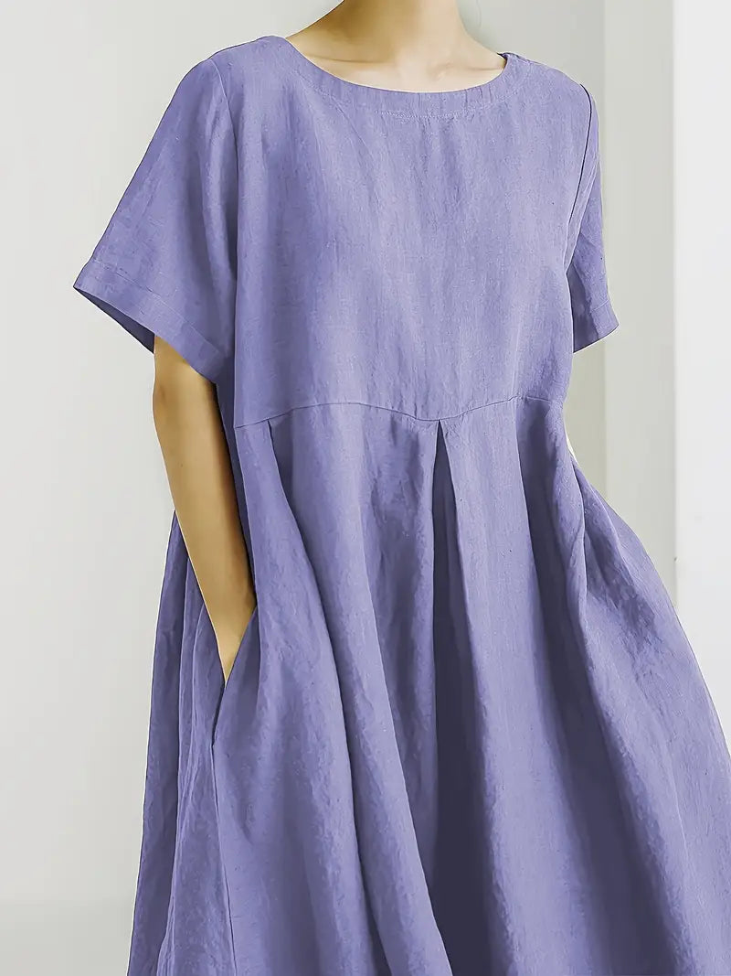 Plus Size Linen A-Line Maxi Dresses