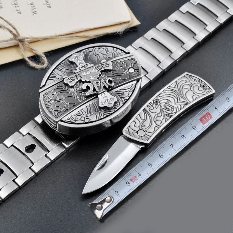 Tactical Stainless Steel Self-Defense Belt and Buckle Knife