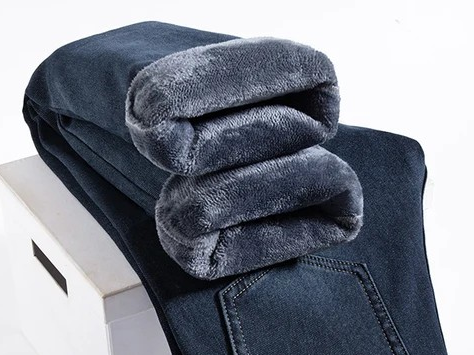 Thick Denim Fleece Loose Fit Jeans
