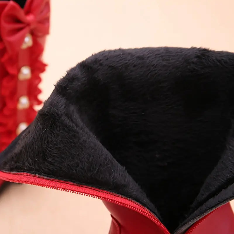 Girls High Top Bow Boots