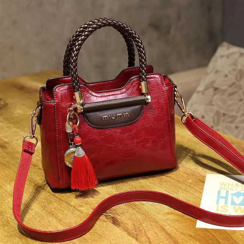 MIU MIN Leather Kelly Handbag