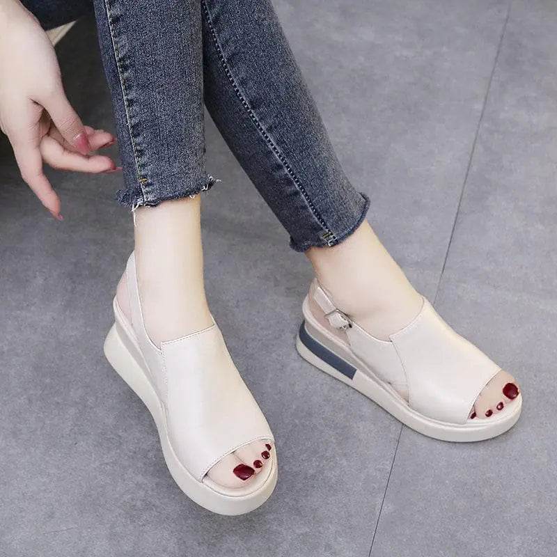 Stylish Orthopedic Platform Sandals - OrtoSoft™