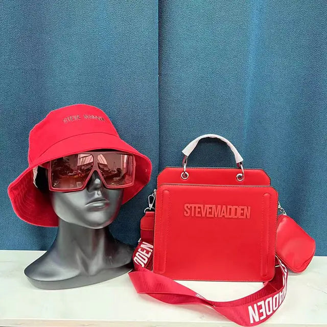 Steve Madden Evelyn Bags, Bucket Hat and Sunglasses Combo