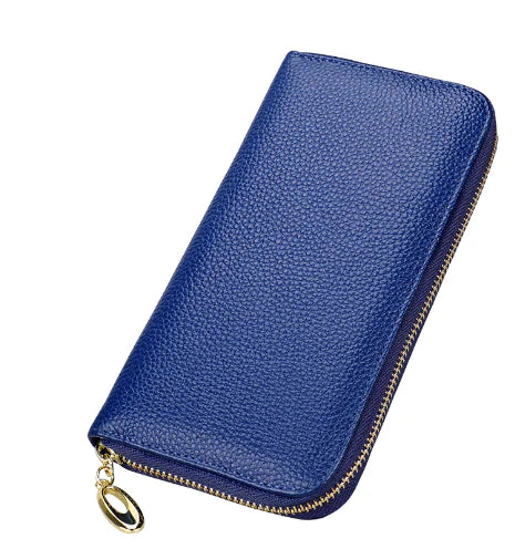 OX KNIGHT Cowhide Leather Multifunctional Zip Wallets