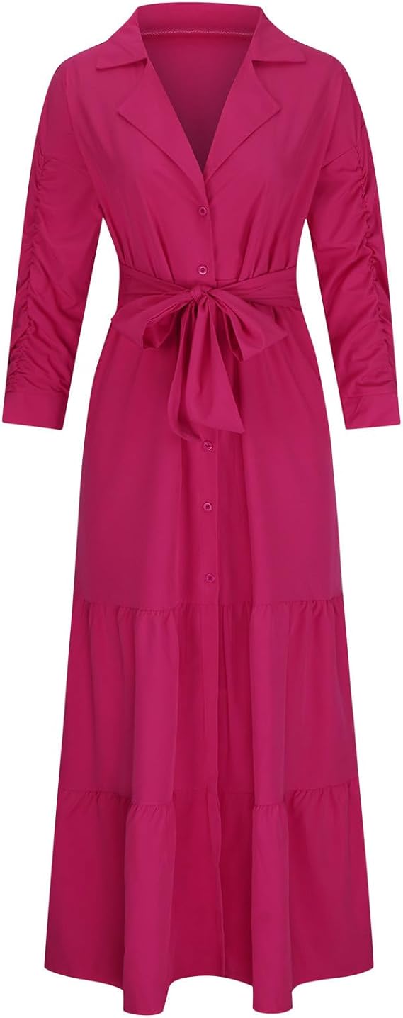 Hot Pink Casual Maxi Dress