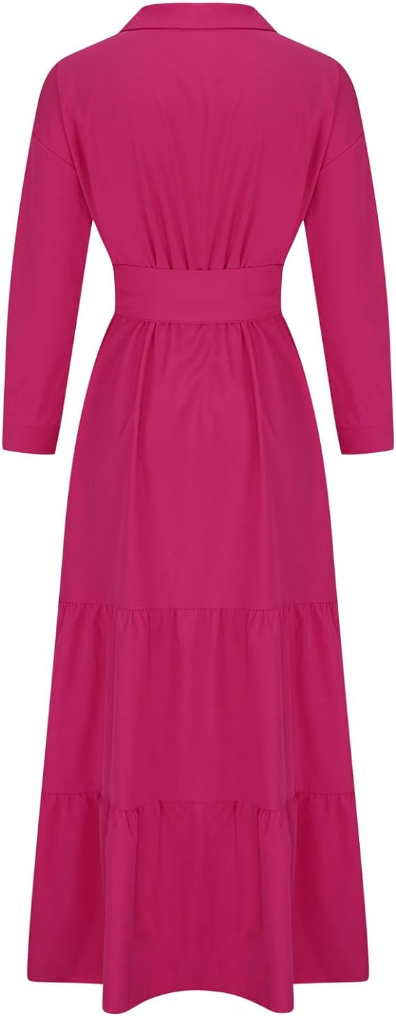 Hot Pink Casual Maxi Dress