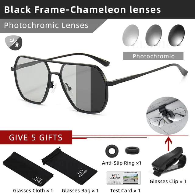 CLLOIO Aluminum Photochromic Polarized Sunglasses