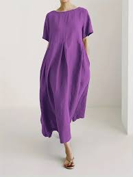 Plus Size Linen A-Line Maxi Dresses