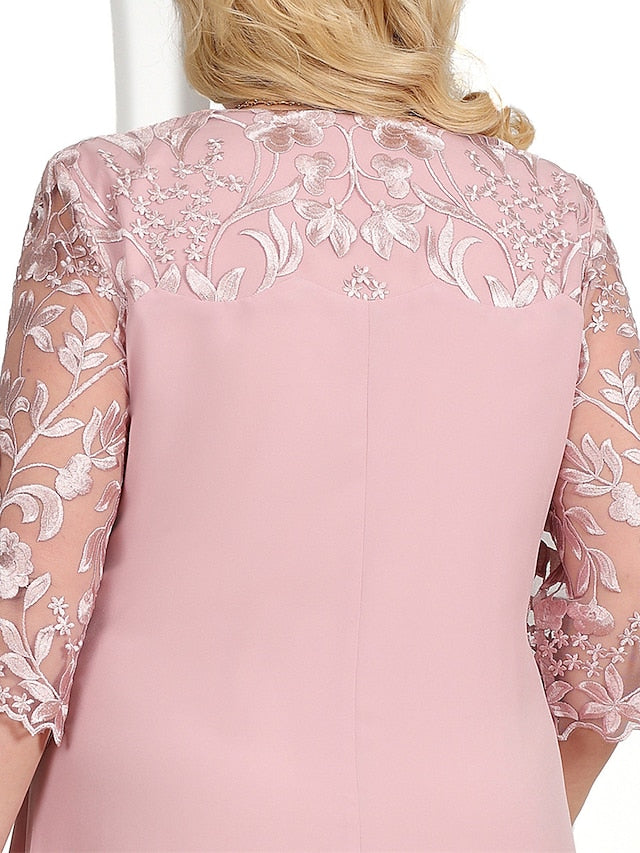 Plus Size Midi Chiffon Dress