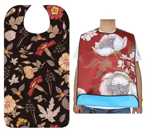 Adult Floral Washable Cloth Bibs