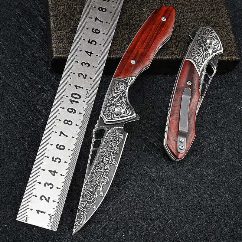 DRACHENADER VG 10 Damascus Shark Dragon Pocket Knife