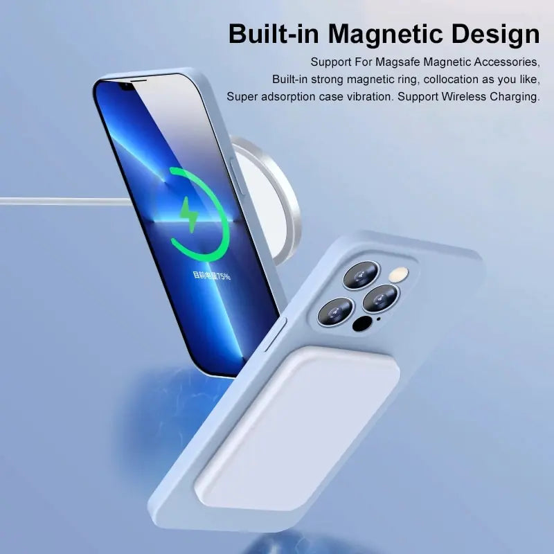 Magnetic Liquid Silicone iPhones Cases