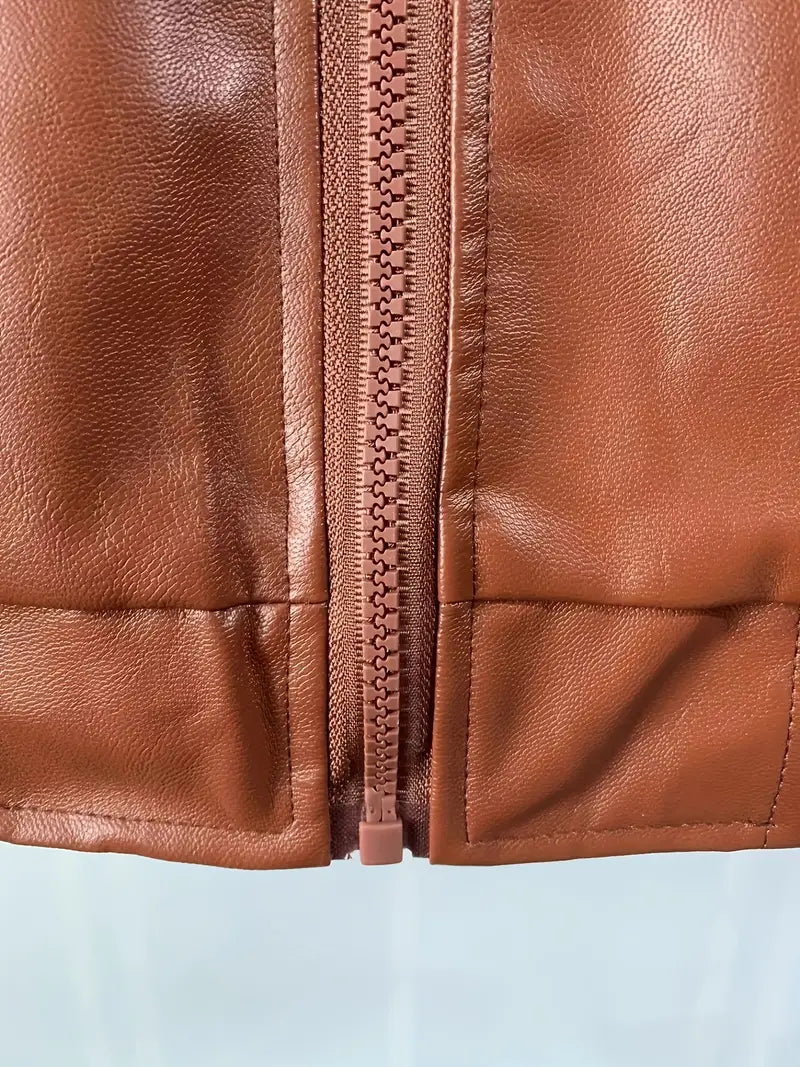 Ultimate Kids Leather and Fur Bomber Jacket