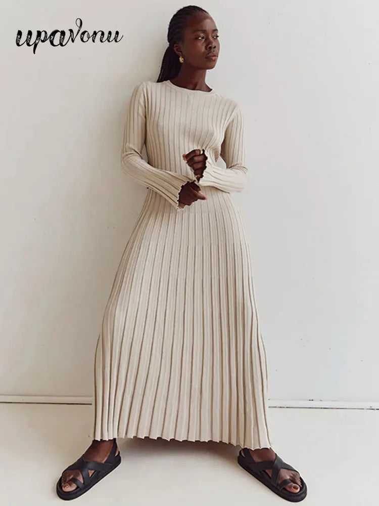 Ribbed Knit Maxi Dresses