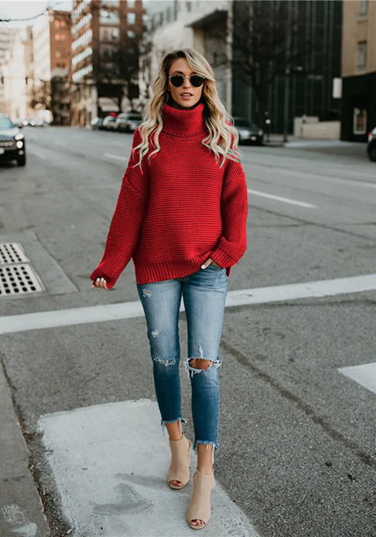 Turtleneck Chunky Knitted Sweater