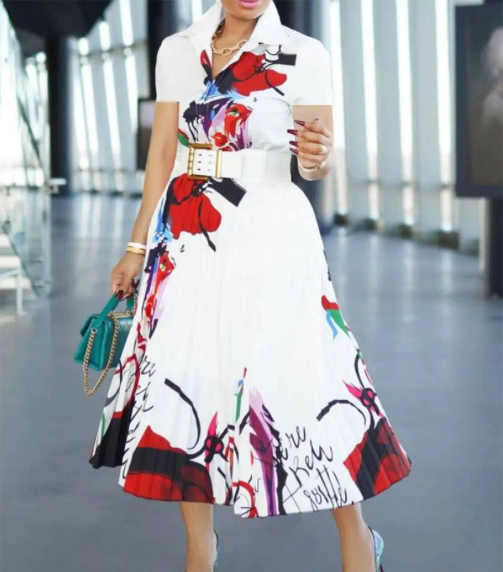 High Waist Pleated Dresses