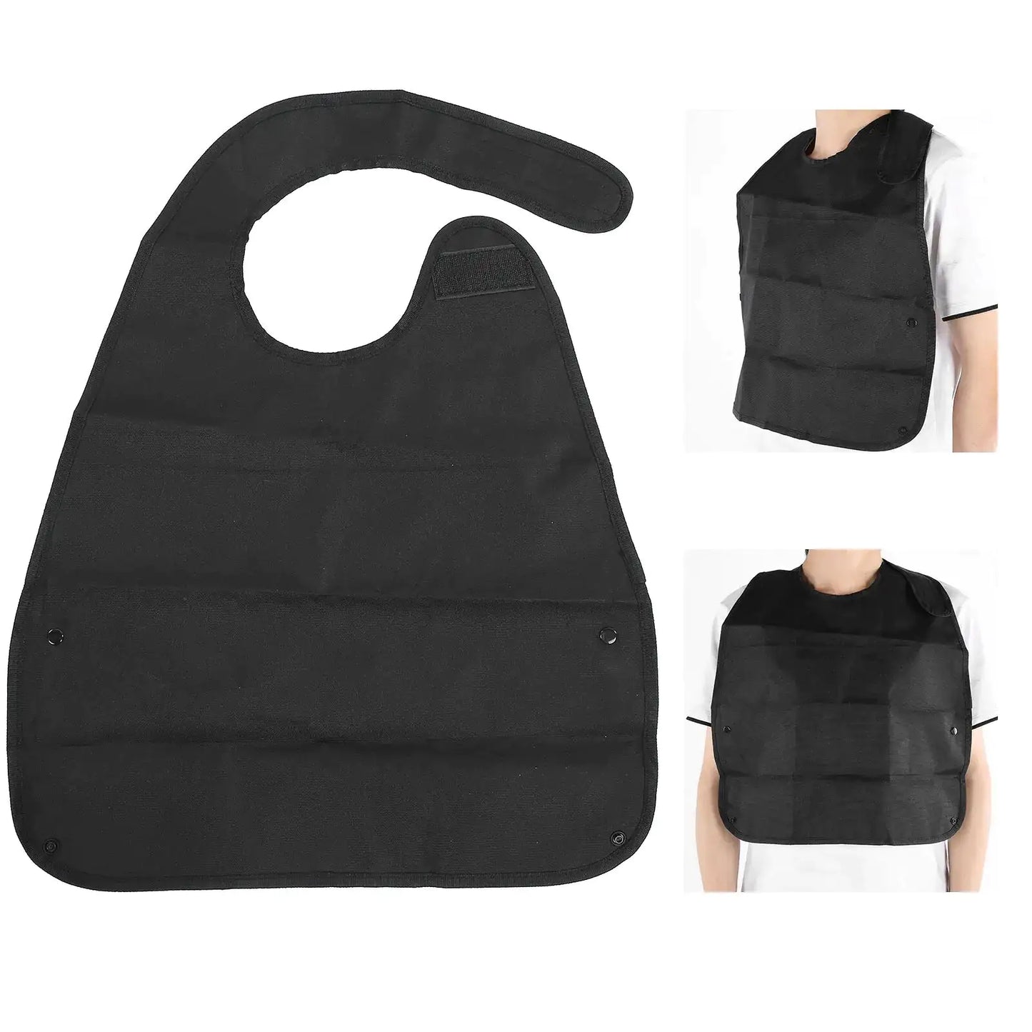 Adult Black Waterproof Soft Bibs