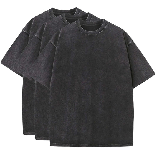 All Black Washed & Aged T-Shirts (3-Pack)