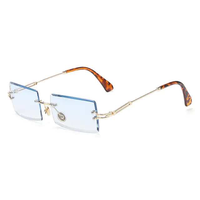 Rimless Small Rectangle Eyewear UV400 Sunglasses
