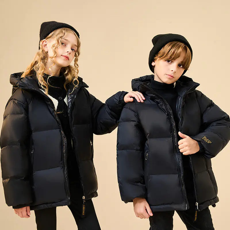 Black Gold Duck Down Puffer Jacket