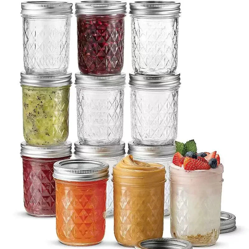 Diamond Transparent Glass Jars