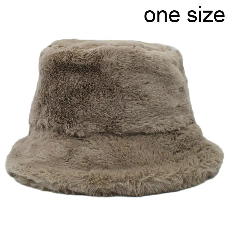 Winter Cow Leopard Faux Fur Bucket Hats