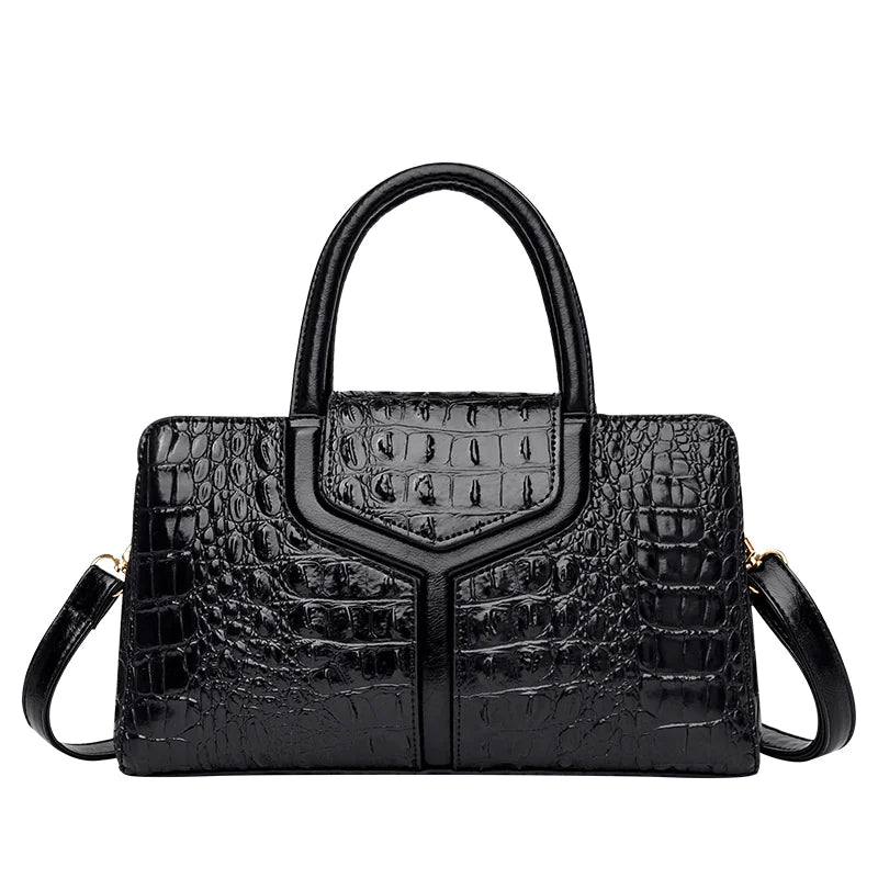 Crocodile Embossed Leather Messenger Bags