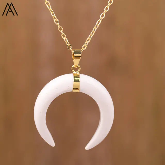 Moon Shape Amethyst Necklaces