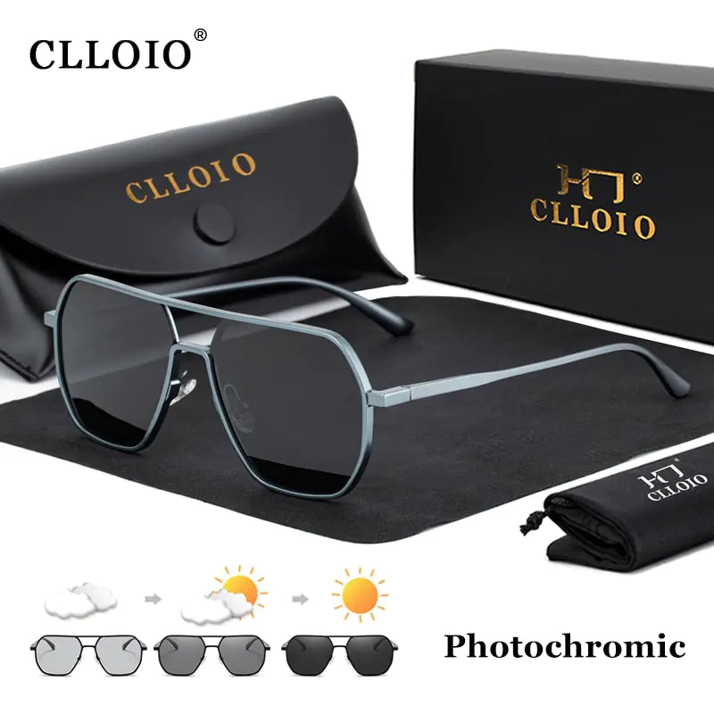 CLLOIO Aluminum Photochromic Polarized Sunglasses