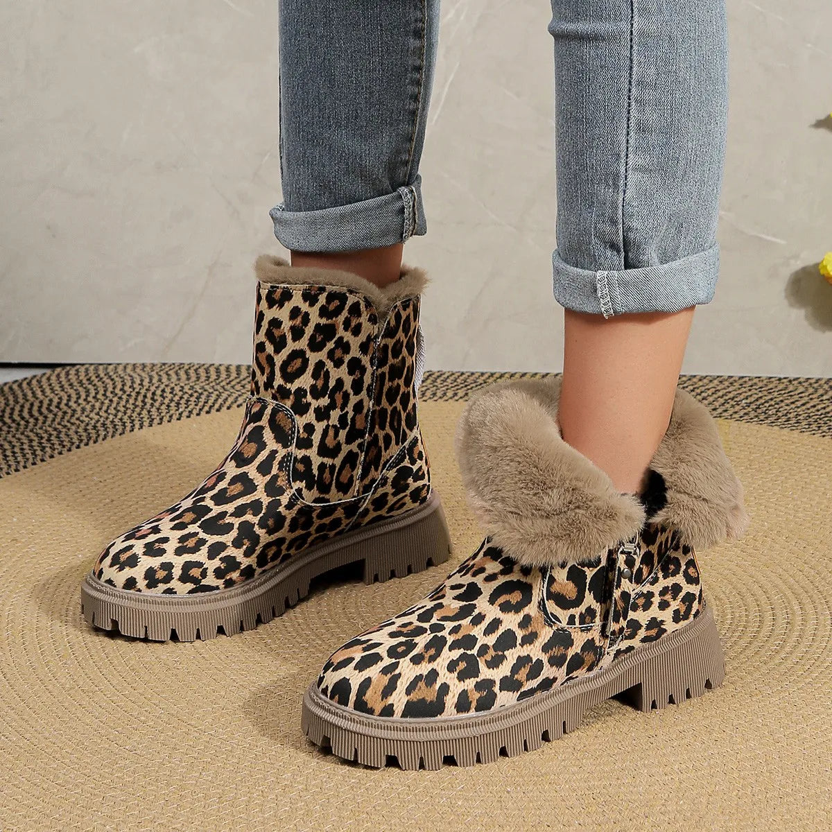 Leopard Snow Boots