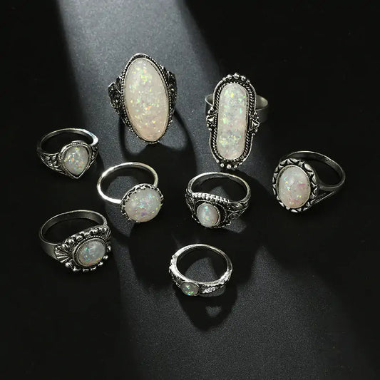 Antique Silver Ring Set