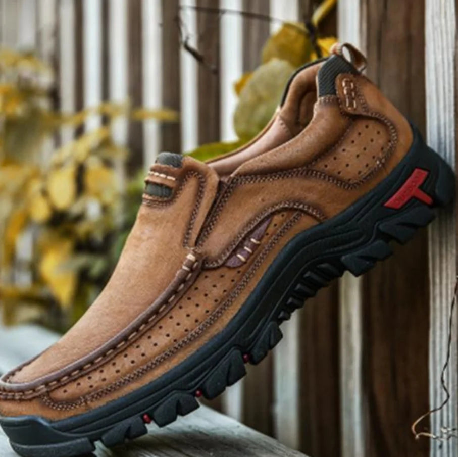Outdoor Genuine Leather Slip-On Loafers