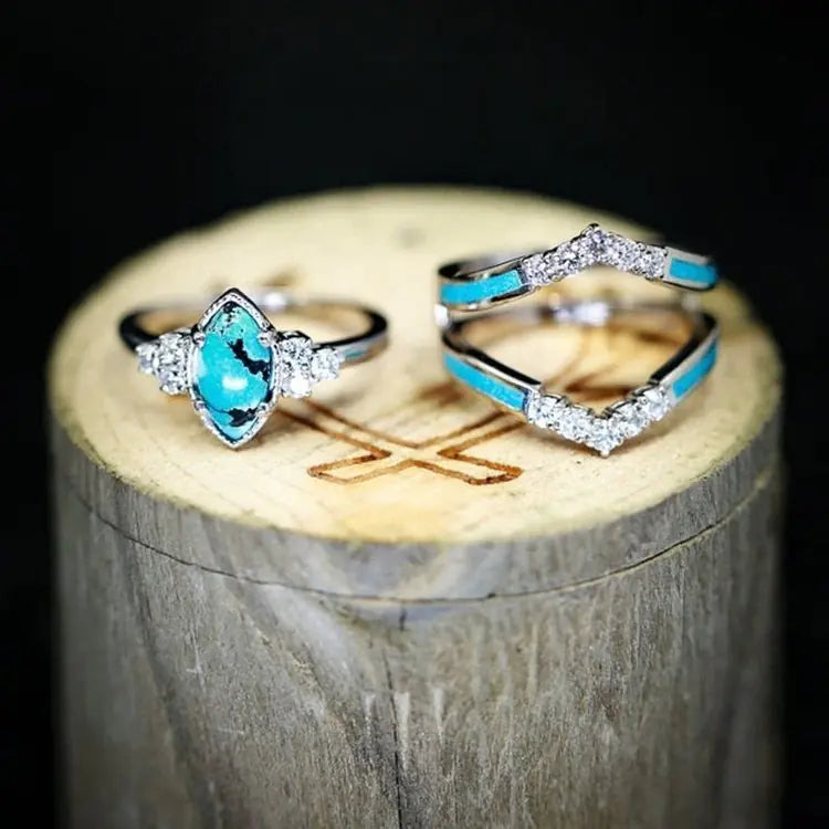 Turquoise Dreams Triple Ring Set