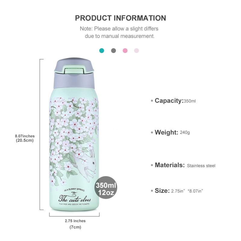 The Cute Elves Straw Water Bottles  (Nuan Qin Cup)