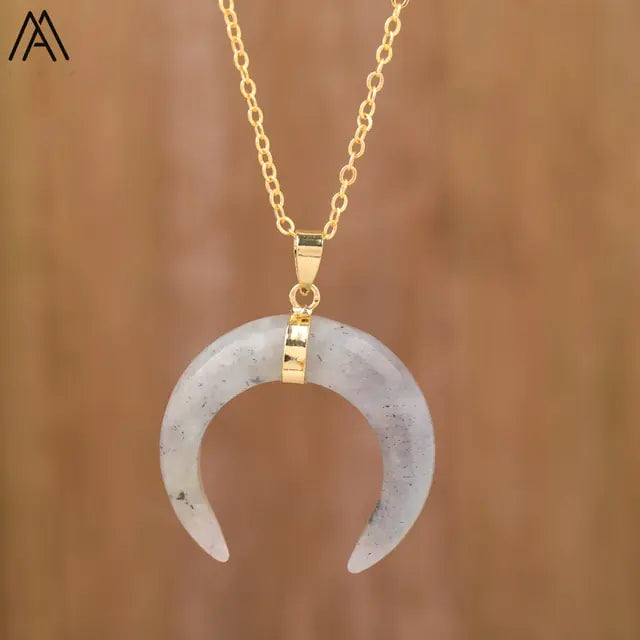 Moon Shape Amethyst Necklaces
