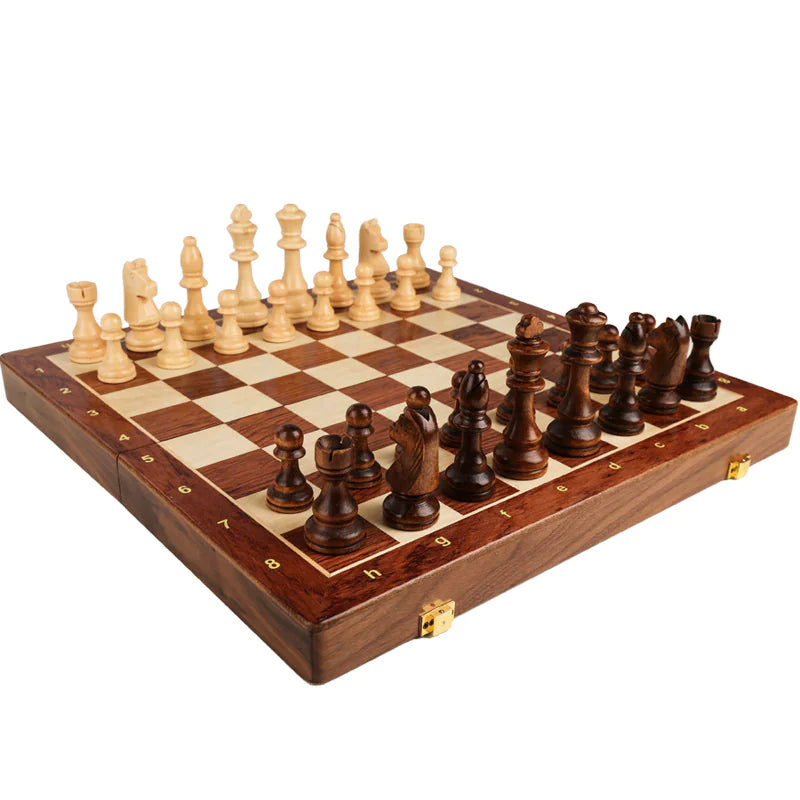 Handmade Traditional Wooden Folding Chess Set