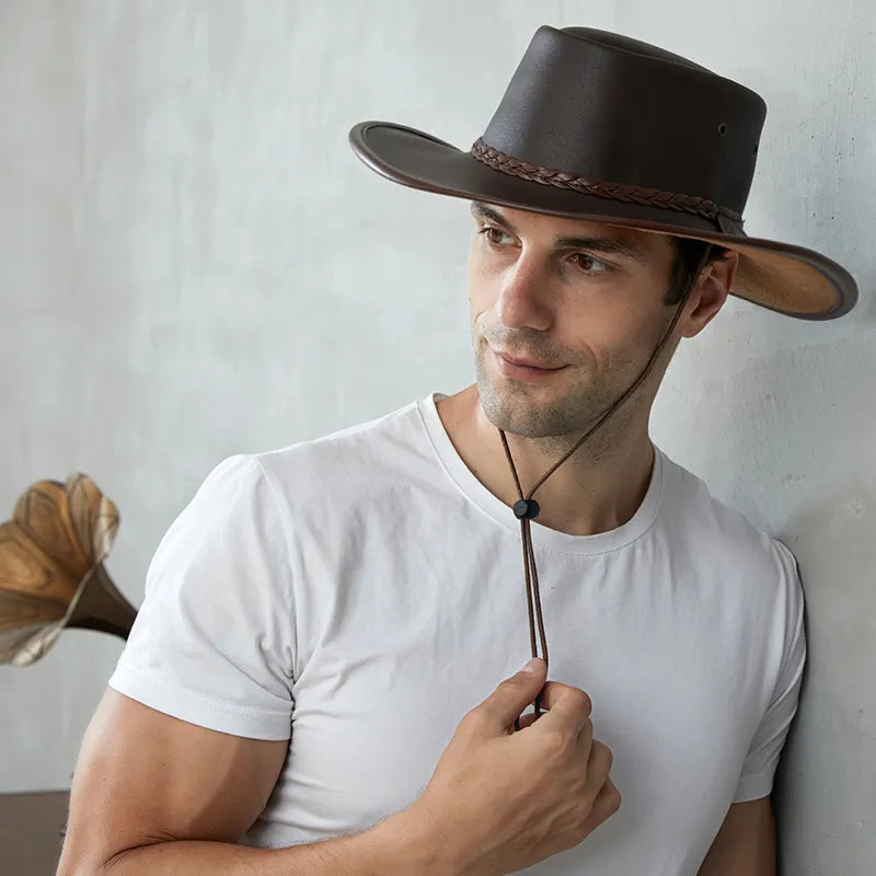 Azonee Cowboy Leather Hats