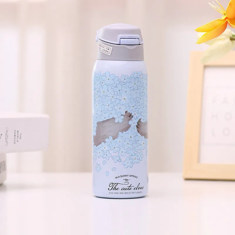 The Cute Elves Straw Water Bottles  (Nuan Qin Cup)