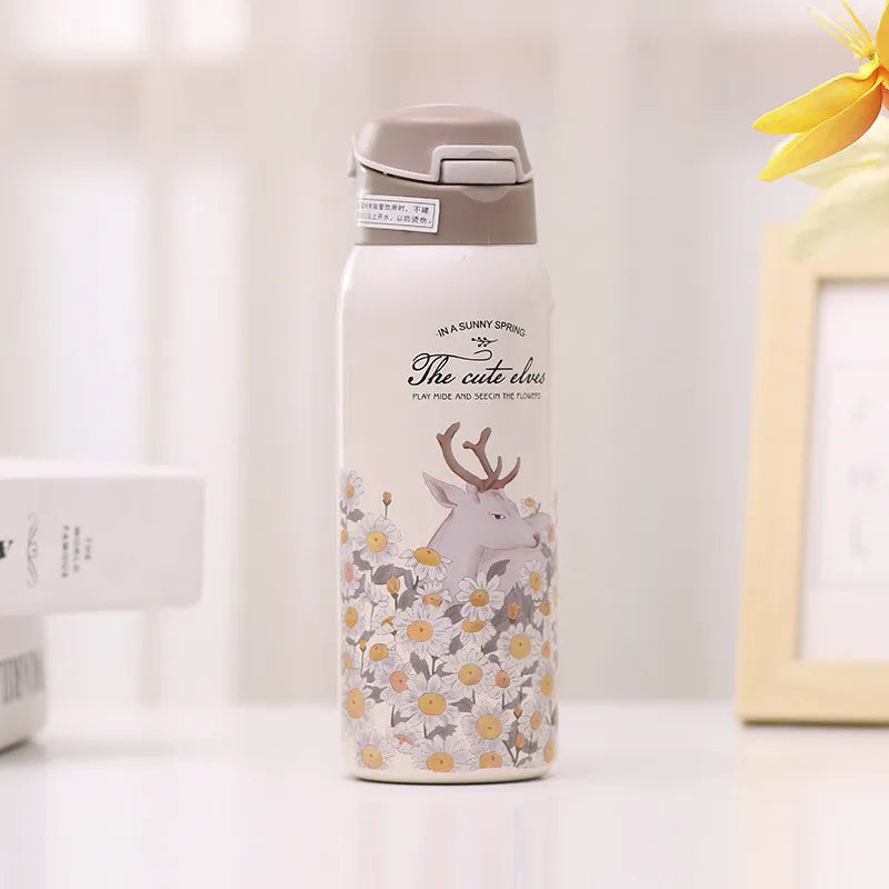 The Cute Elves Straw Water Bottles  (Nuan Qin Cup)