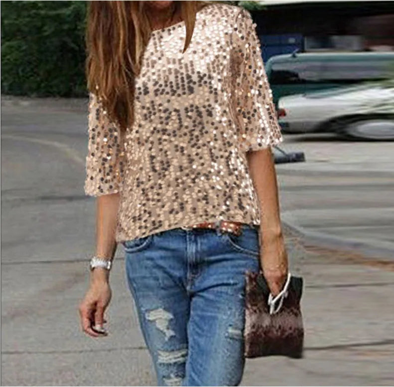 Chic Vibe Sequin T-Shirts