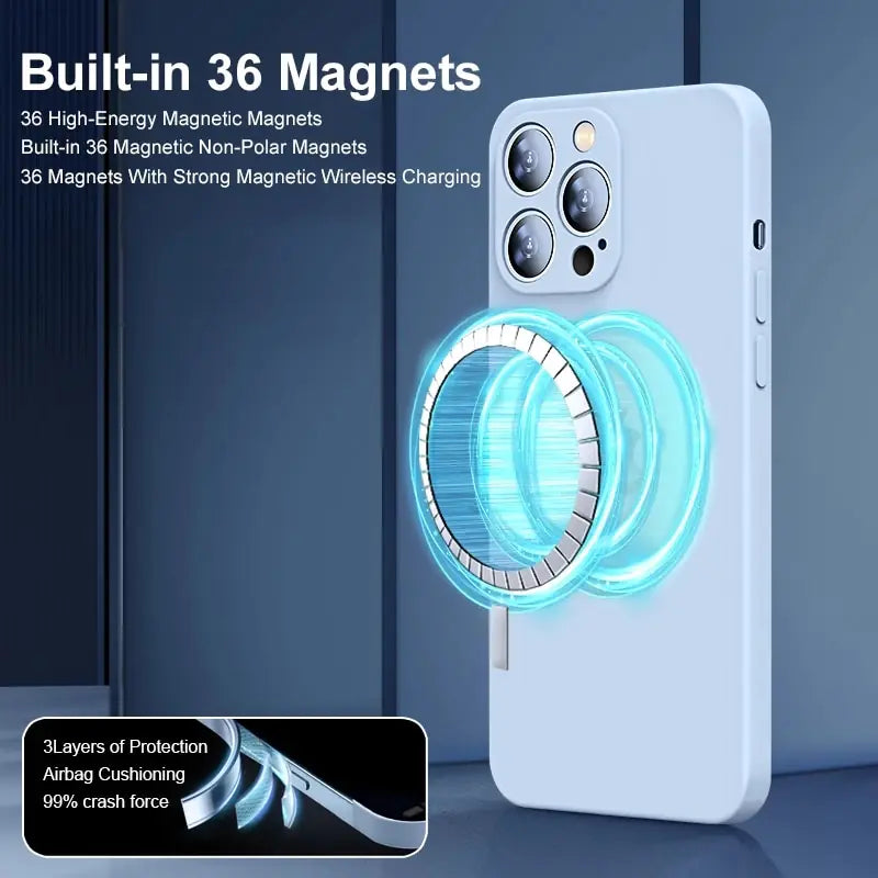 Magnetic Liquid Silicone iPhones Cases
